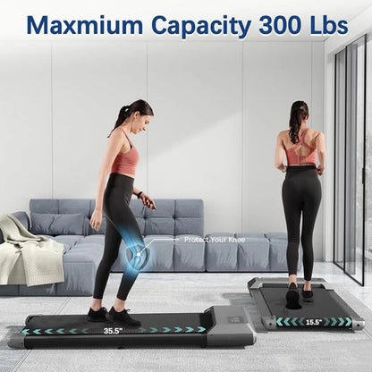 300lbs Treadmill for Home 2.5HP Treadmills Walking Pad LCD