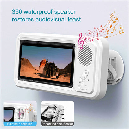 Shower Phone Holder with Bluetooth Speaker 360 Rotation Wall