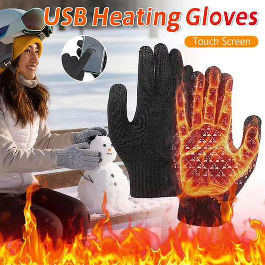 Guanti Riscaldati USB in Maglia - Touch Screen e Antiscivolo Unisex. TK