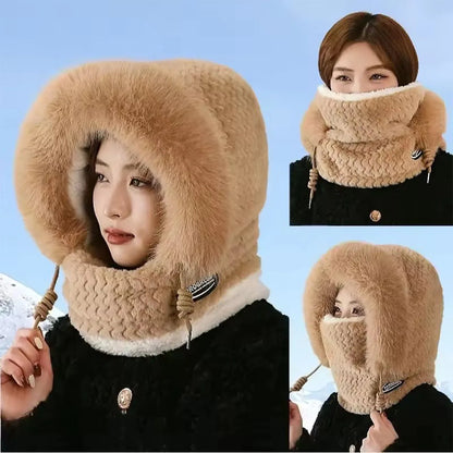 Cappello Termico Invernale da Donna con Sciarpa e Passamontagna Integrato. TK