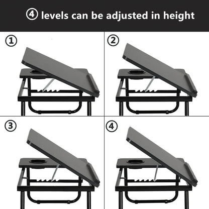 Laptop Table Simple Computer Desk With Fan For Bed Sofa Folding