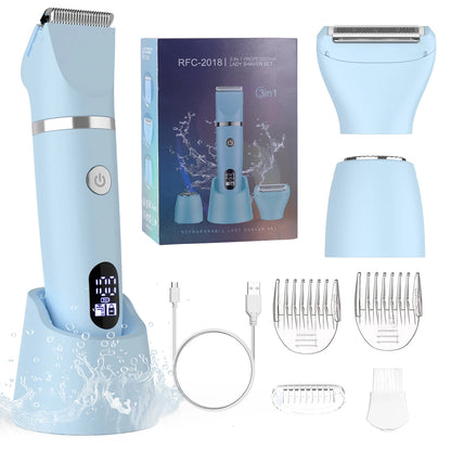 Scttomon Kit Regolabarba e Tagliacapelli 5-in-1 - Rasoio Elettrico con Base. TK