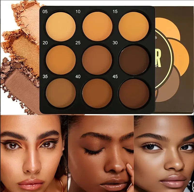9-Color Waterproof Contour Concealer Matte Palette  Medium