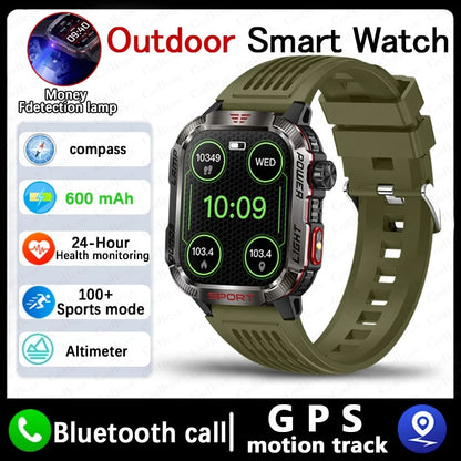 New Military GPS Smart Watch Men Flashlight Compass Waterproof
