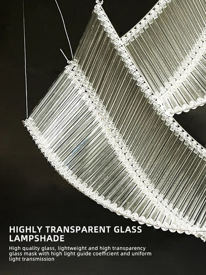 Hotel Living Room Hanging Led Chandelier Hotel Restaurant Large Led Chandelier Modern Pendant Light Glass Lights Luxury Lobby