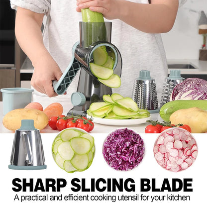 LMETJMA 3 in 1 Rotary Cheese Grater Versatile Manual Vegetable