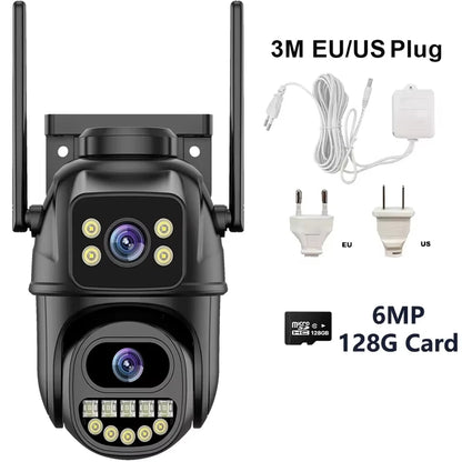 4K 8MP Security Camera 5X Zoom Dual Lens Dual Screen Outdoor WiFi Home Protection 6MP IP PTZ CCTV Video Surveillance Camera