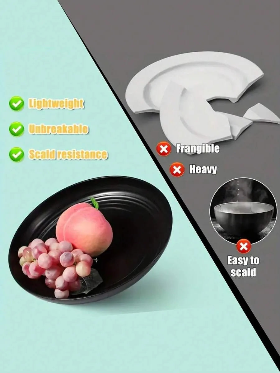 4/16/24pcs Reusable plastic tableware set, including plates, bowls and cups. Suitable for family picnics and school supplies