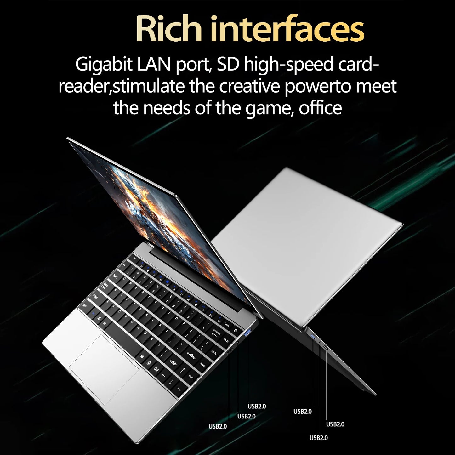 Laptop 14.1" Full HD IPS Intel N3700 Quad Core | 16GB RAM DDR3 | SSD 512GB/1TB/2TB | Windows 11 Pro | Notebook Ultrabook Leggero per Lavoro e Studio