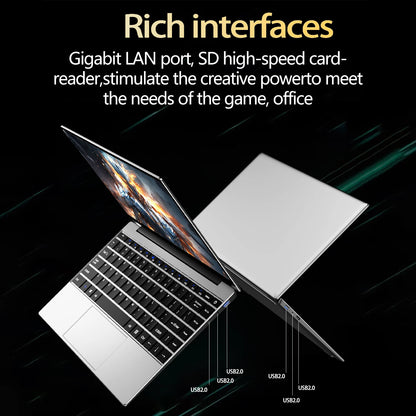 Laptop 14.1" Full HD IPS Intel N3700 Quad Core | 16GB RAM DDR3 | SSD 512GB/1TB/2TB | Windows 11 Pro | Notebook Ultrabook Leggero per Lavoro e Studio