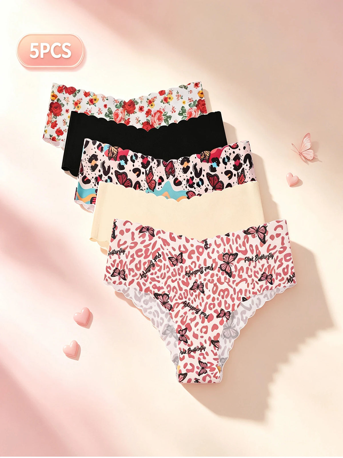 Mutandine Senza Cuciture da Donna Invisibili (5 Pezzi) - Slip Bikini Elasticizzati. TK