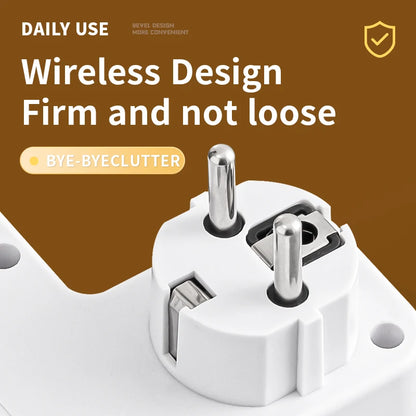Szaoju Multipresa da Parete Standard Europeo con USB C e Interruttori Indipendenti. TK