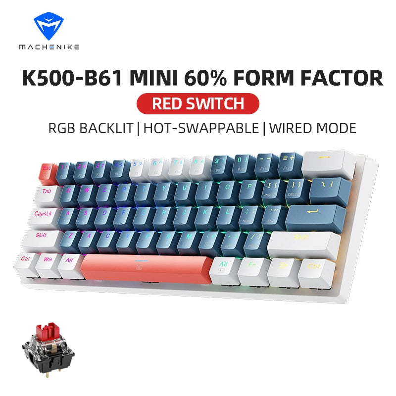 Machenike K500-B61 Mini Mechanical Keybaord 60% Form