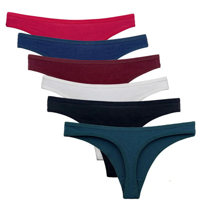 5 PCS/Set Women Cotton Thongs Panties Sexy Low Waist G-String