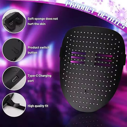 LED Mask with Gesture Sensing Light up Face Transforming