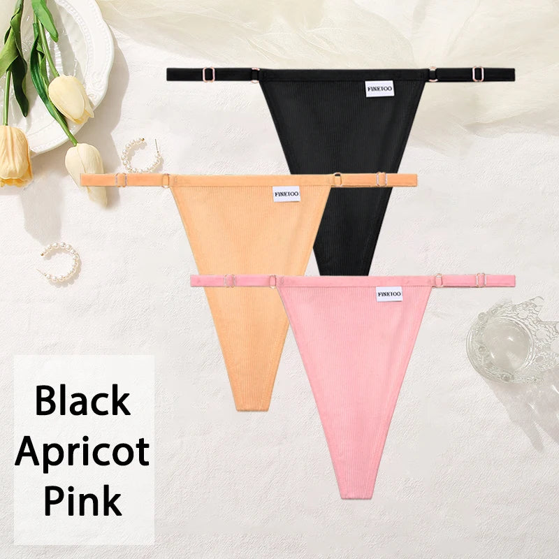 Women Cotton Panties Sexy T-Back Thong Adjustable