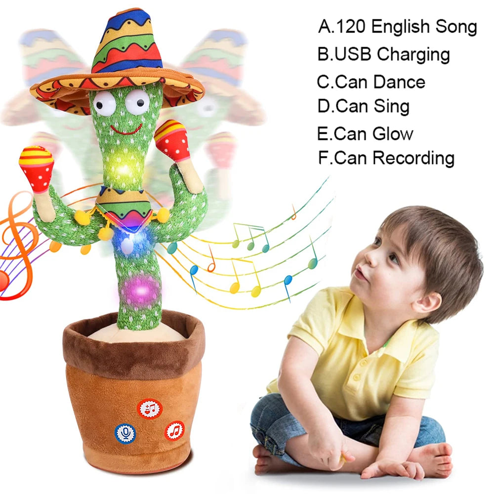 Talking Cactus Baby Toy Dancing Cactus Repeats What You say for Kids with English Songs Dancing