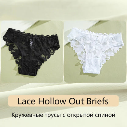 FINETOO Slip in Raso e Pizzo Floreale Trasparente (2 Pezzi) - Intimo Basso. TK