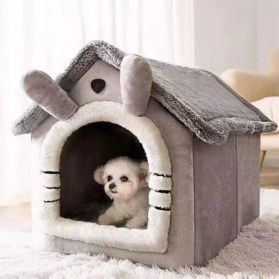 All Season Dog House Style Bed - Removable Washable Pet Bed
