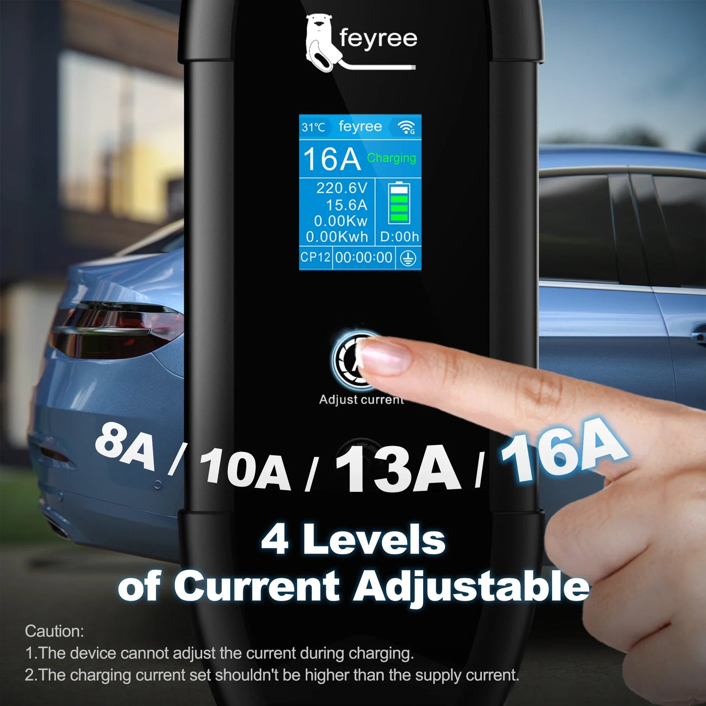 feyree EV Charger Type2 16A 3.5KW 1Phase WIFI APP Control 5M Cable Portable Charging Box Set Charging&DelayTime for EV Cars