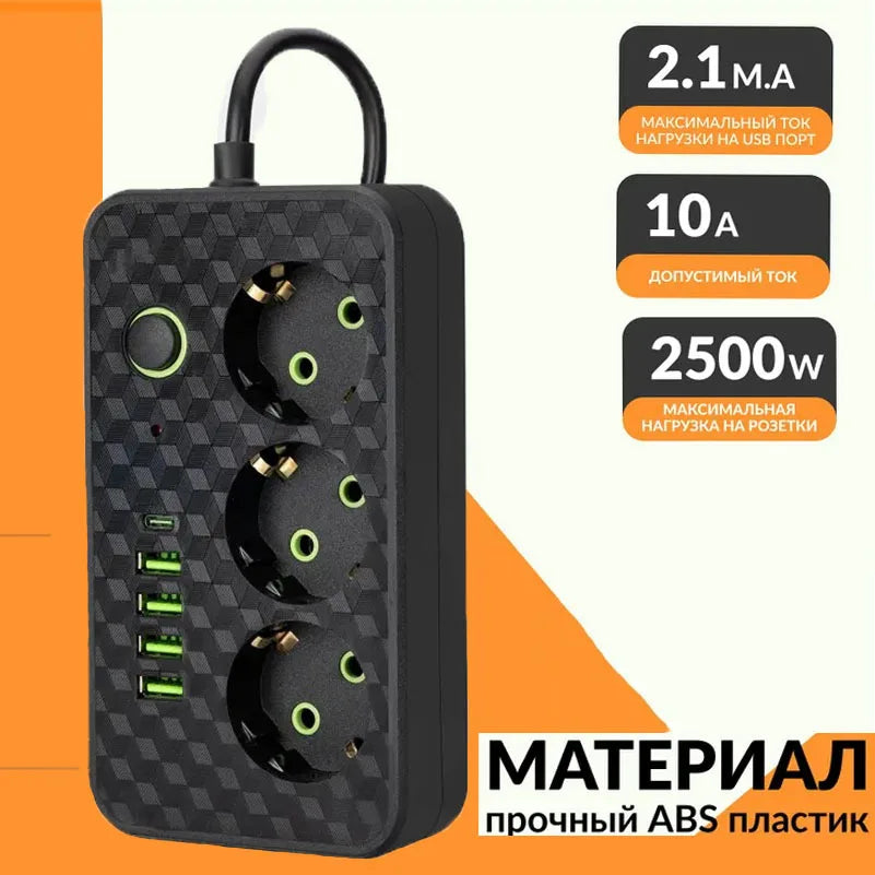 Szaoju Multipresa da Parete Standard Europeo con USB C e Interruttori Indipendenti. TK