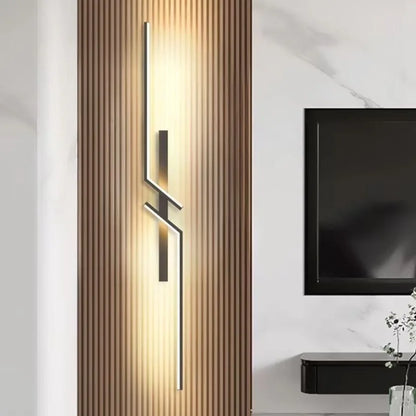 Long Strip LED Wall Lamp Modern Remote Control Dimming Living Roomdecor Wall Lamp Background Bedroom Bedside Home LED Lighting