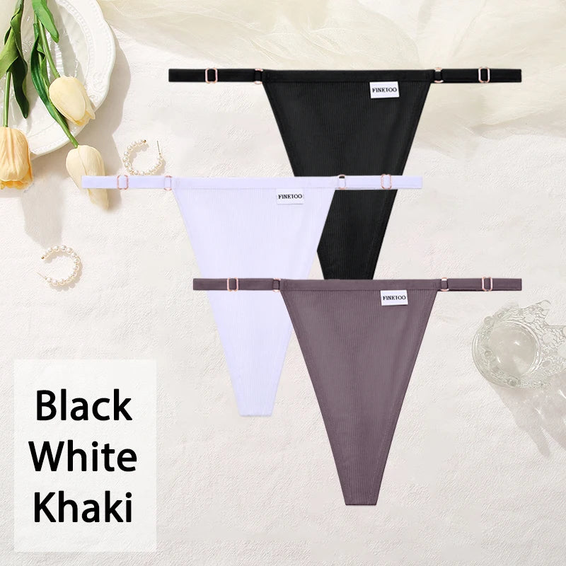 Women Cotton Panties Sexy T-Back Thong Adjustable
