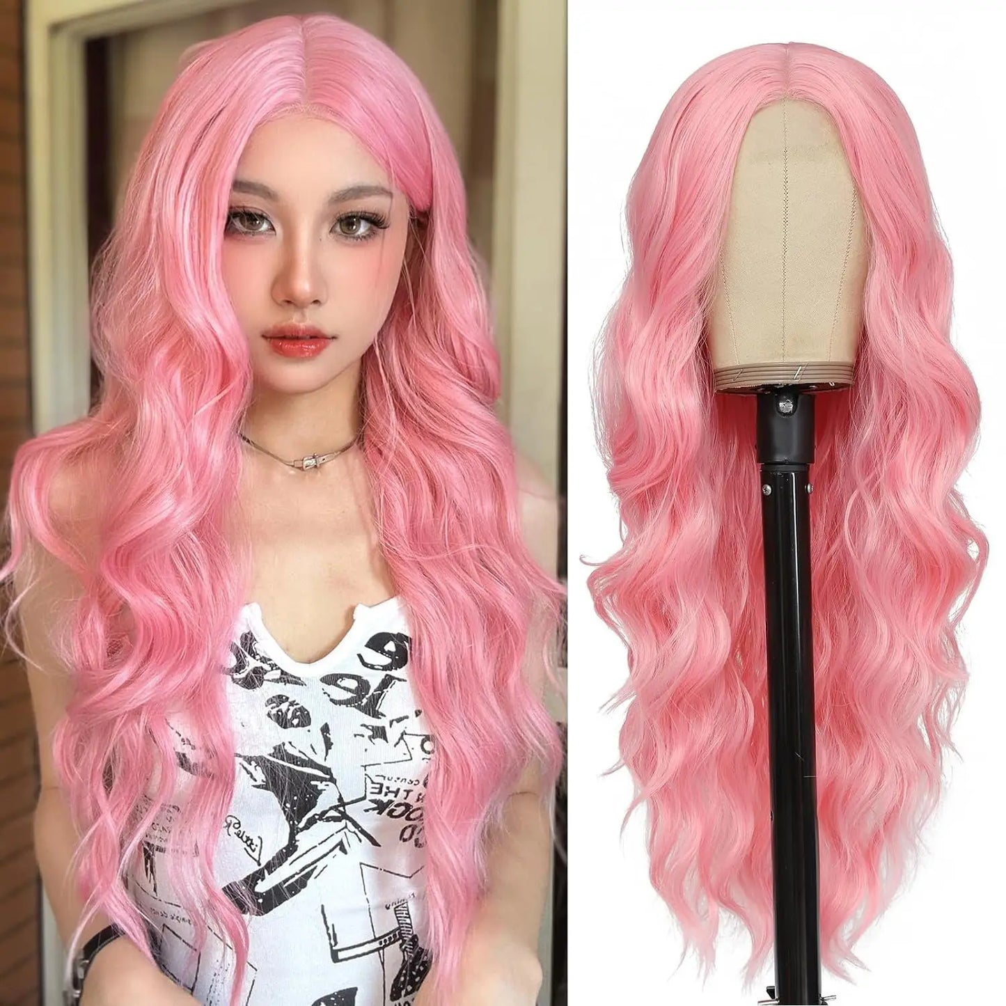 Synthetic Long Lace Ombre Blonde Wavy Wig for Women 26