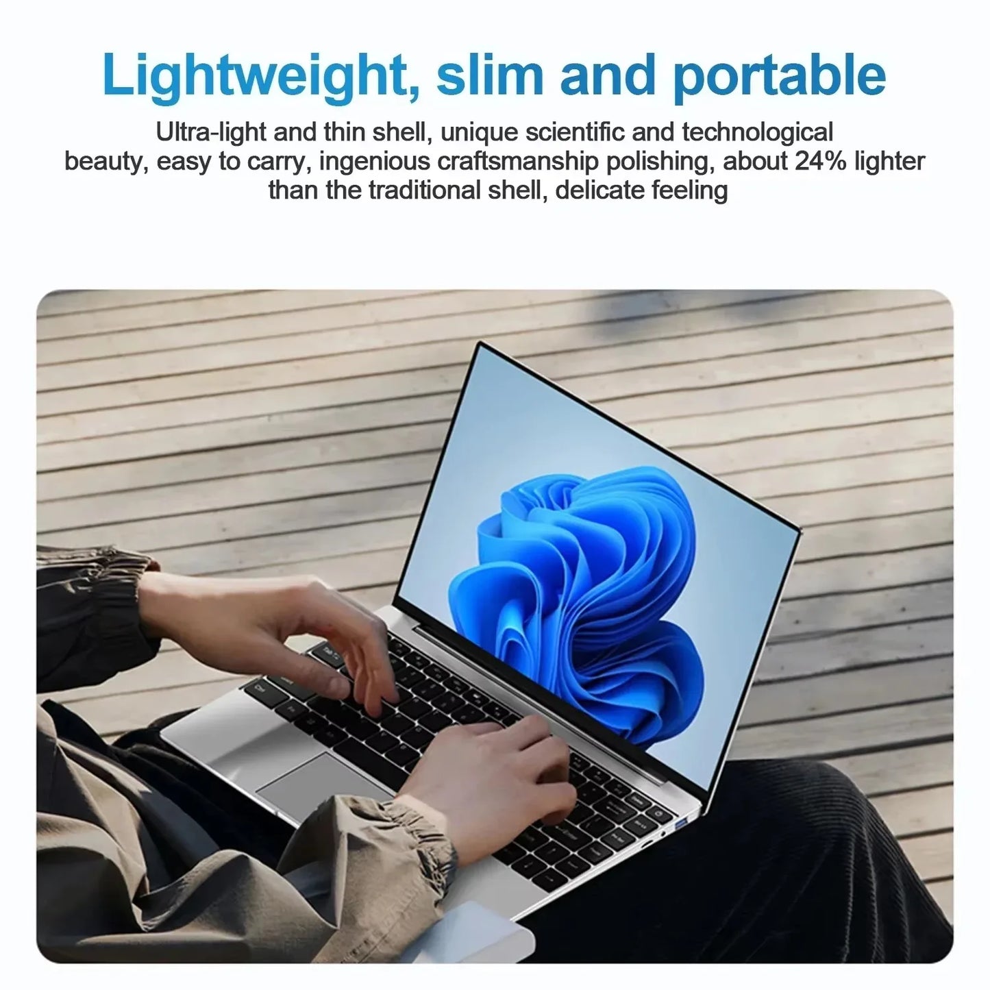 Laptop 14.1" Ultra Slim Intel N3700 16GB RAM 2TB SSD Windows 11 Notebook Portatile FHD IPS WiFi Bluetooth PC Lavoro Studio Gaming Leggero
