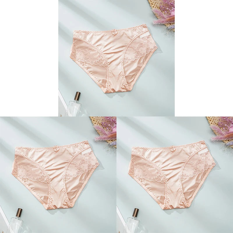 CINVIK 3 Pezzi Slip Donna in Pizzo – Mutandine Mid-Rise Traspiranti ed Elasticizzate. TK