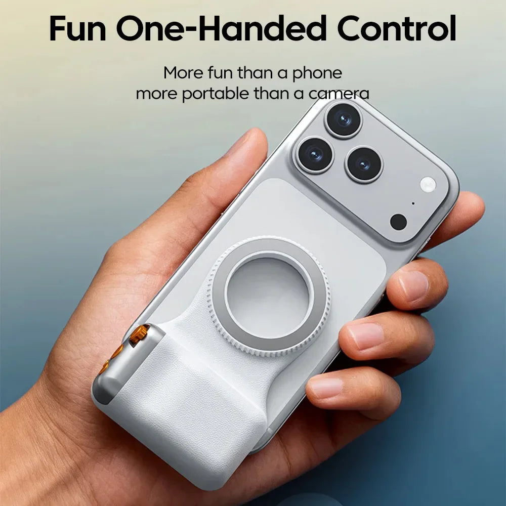 KEBIDUMEI Impugnatura Magnetica per Smartphone e Fotocamera – Supporto per Riprese con Telecomando Bluetooth, Zoom e Scatto Remoto