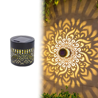 Lampada Solare da Parete LED Mandala per Esterni – Impermeabile, Luce Decorativa per Giardino, Recinzione, Terrazzo e Cortile