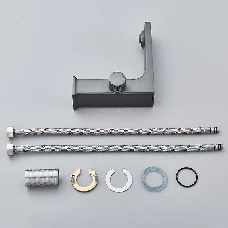 Digital Display Bathroom Basin Faucet Intelligent LED Brass Deck