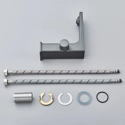 Digital Display Bathroom Basin Faucet Intelligent LED Brass Deck