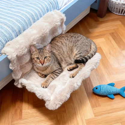 Cat Bedside Hammock Plush Pet Bed Removable Washable 4 Seasons Sofa Window Perch
