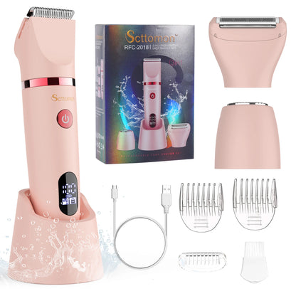Scttomon Kit Regolabarba e Tagliacapelli 5-in-1 - Rasoio Elettrico con Base. TK