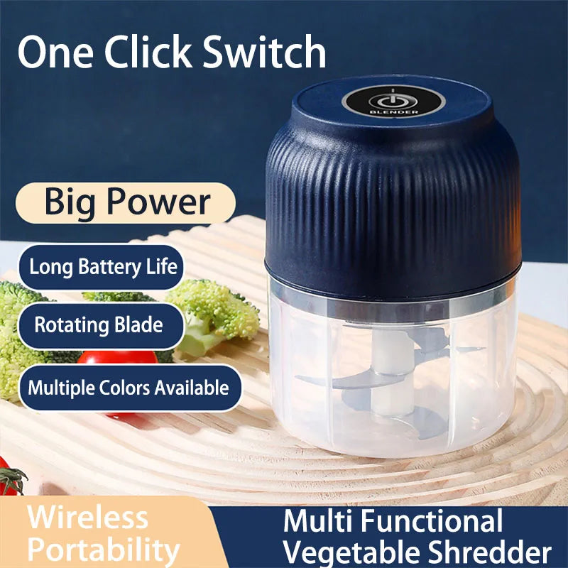 250ml Mini Wireless USB Rechargeable Electric Vegetable Choppe