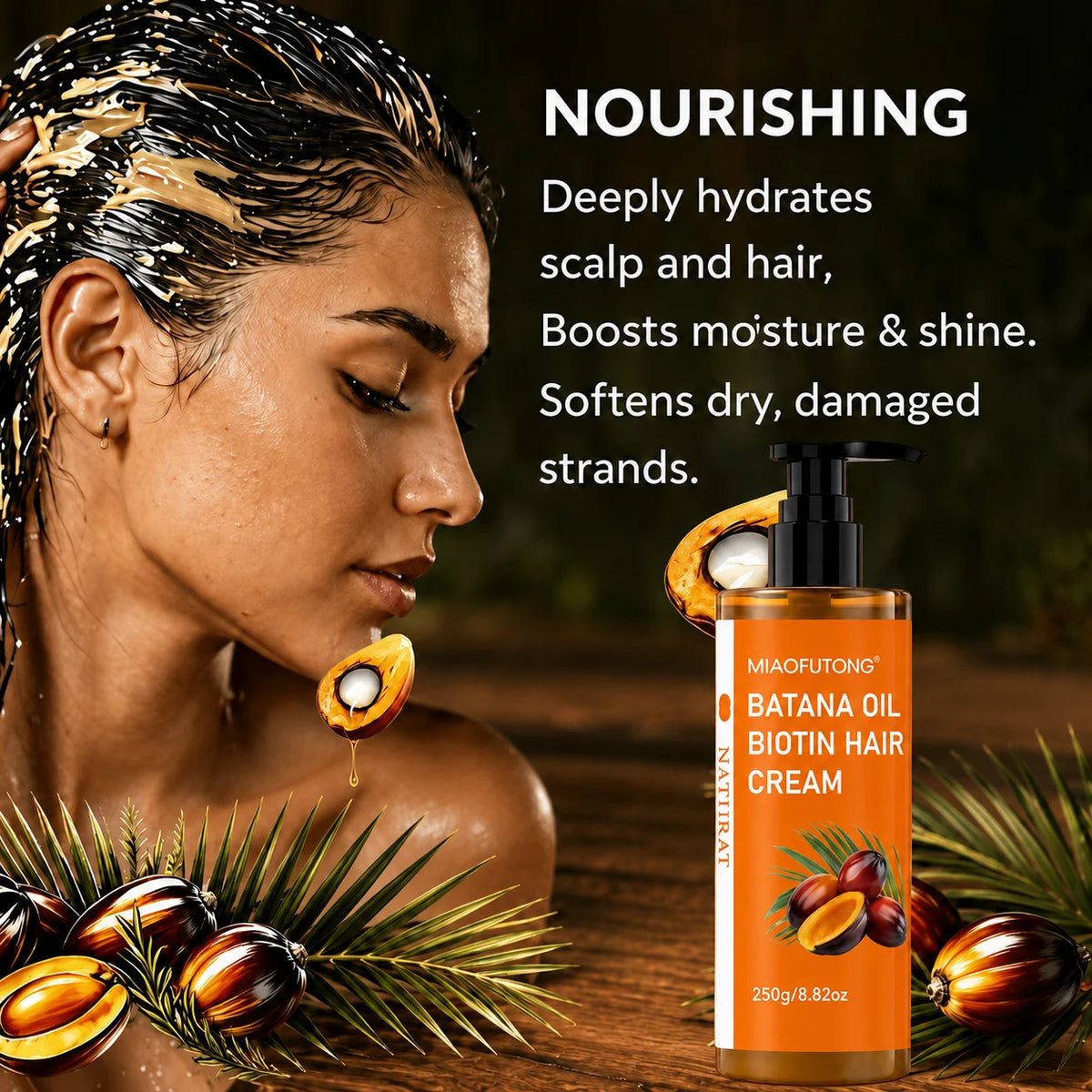 Maschera Capelli al Batana e Argan 250g - Idratante e Rimpolpante. TK