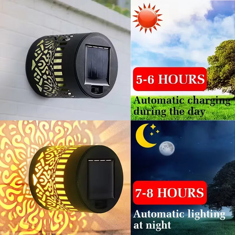 Lampada Solare da Parete LED Mandala per Esterni – Impermeabile, Luce Decorativa per Giardino, Recinzione, Terrazzo e Cortile