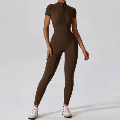 SWELTERING Tuta Intera da Yoga a Maniche Lunghe con Cerniera. TK