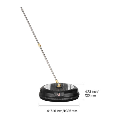 SucceBuy Pressure Washer Surface Cleaner PE/Stainless Steel Pressure Washer Attachments with 4 Wheels for Concrete Patio Deck