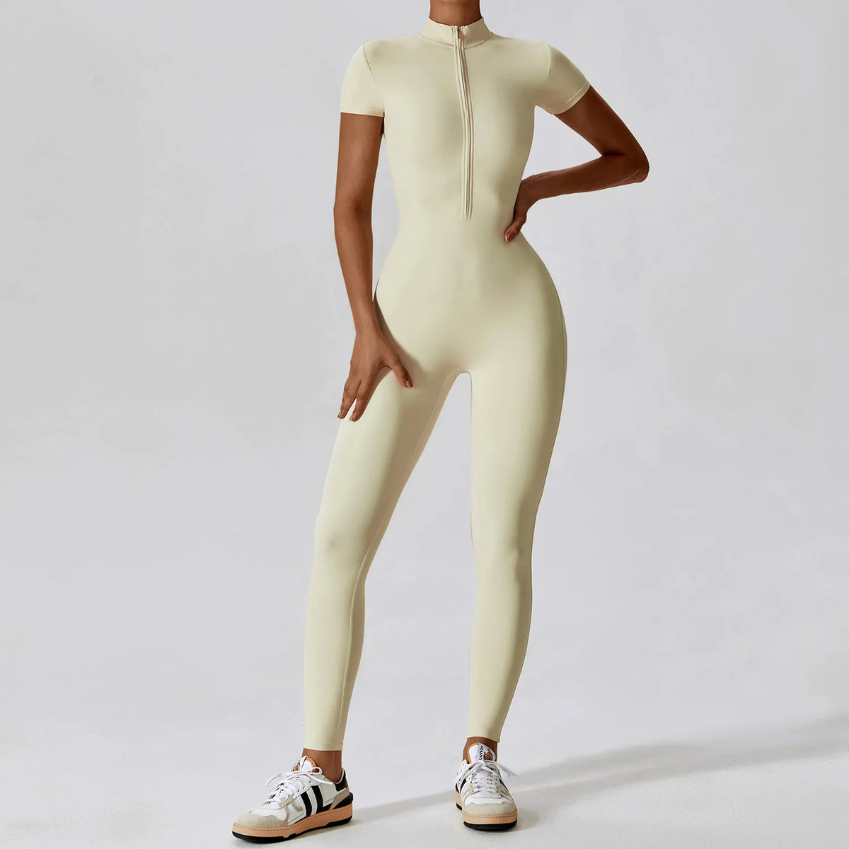 SWELTERING Tuta Intera da Yoga a Maniche Lunghe con Cerniera. TK