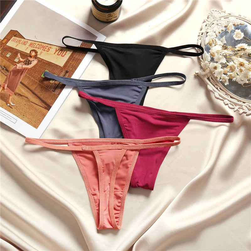 FINETOO 3Pcs/set Sexy Low-rise Thongs Women Bikini Pantie