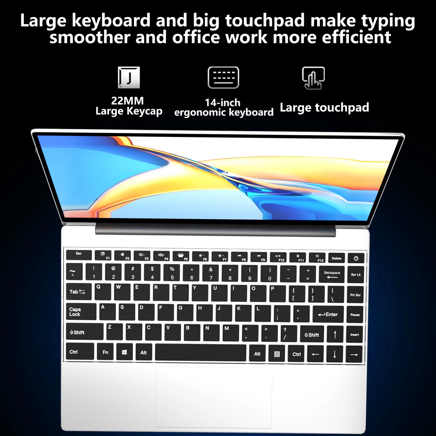 LENO Laptop 14.1” Ultra Slim | 16GB RAM 2TB SSD | Intel N3700 | Windows 11 | Full HD IPS | Notebook Leggero per Studio, Lavoro e Gaming
