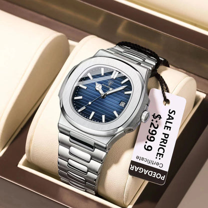 Luxury Brand Men's Quartz Wristwatch Stainless Steel Waterproof