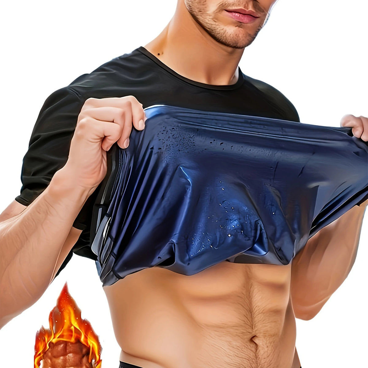 HELABES T-Shirt Effetto Sauna a Maniche Corte - Maglia Contenitiva Unisex. TK
