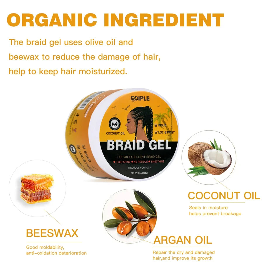 GOIPLE 100g Pineapple Scent Braid Gel Smooth Non-Flaking