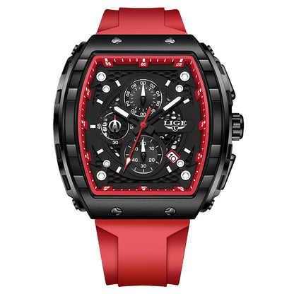 LIGE Waterproof Watches For Men Original Brand Luxury Silicone