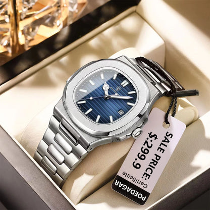 Luxury Brand Men's Quartz Wristwatch Stainless Steel Waterproof