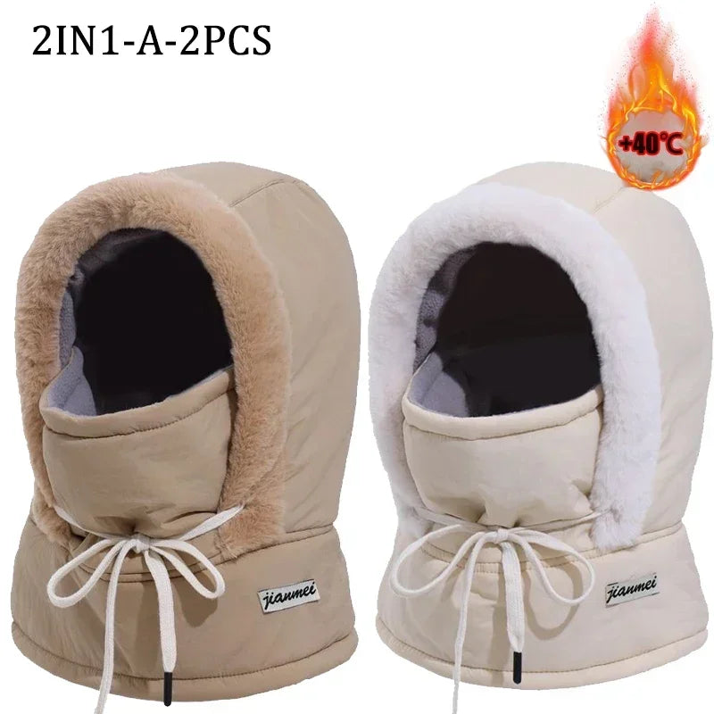 Passamontagna Termico 3-in-1 con Coulisse - Cappello e Scaldacollo in Peluche. TK